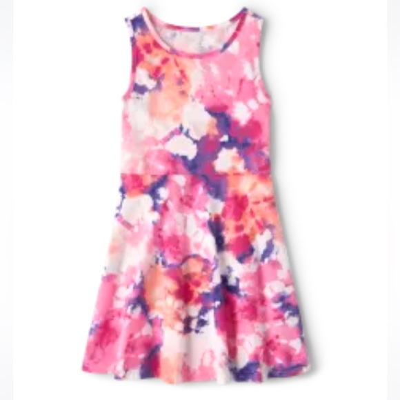 THE CHILDREN’S PLACE Girls Print Skater Dress Size 10/12 - Picture 1 of 3